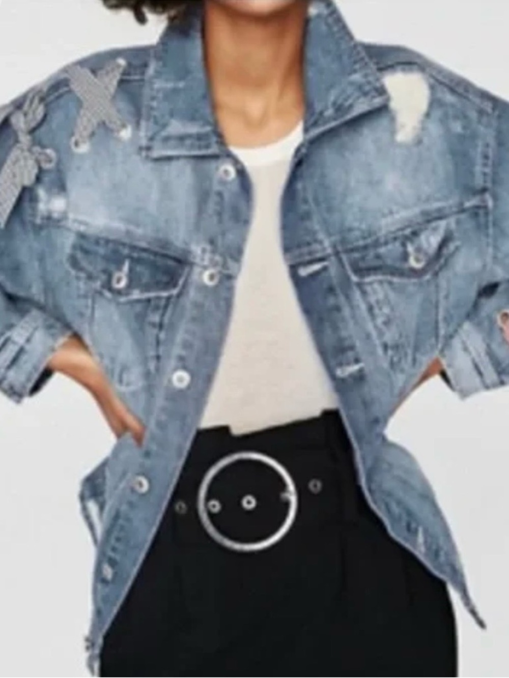NWT Zara Denim Jacket Size Small Oversized